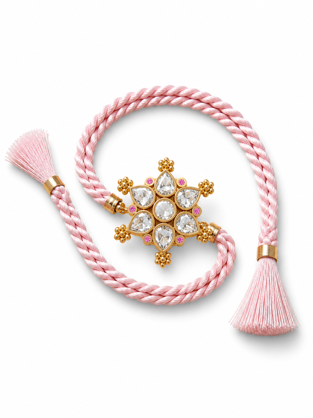 Blush Pink Crystal Flower Rakhi