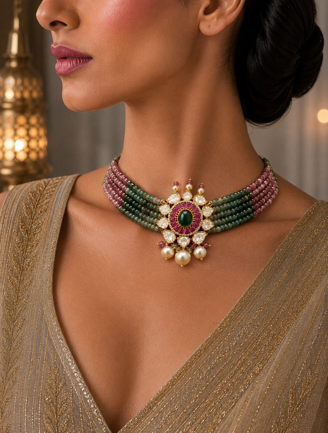 The Classic Elegant Polki Classic Jewelry Set