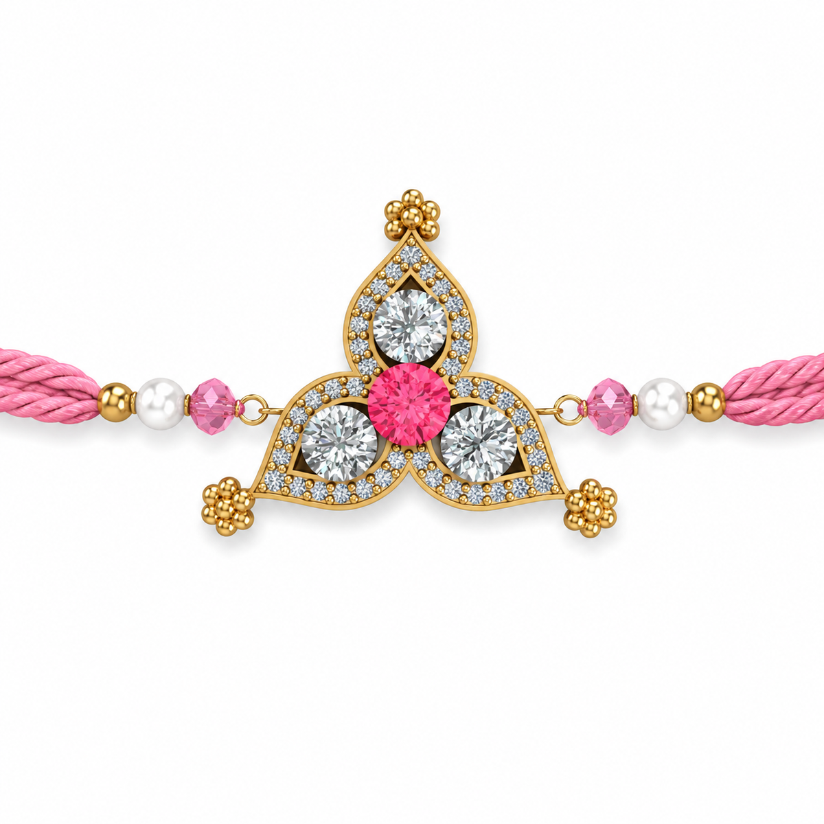 Hot Pink Teardrop Trio Rakhi
