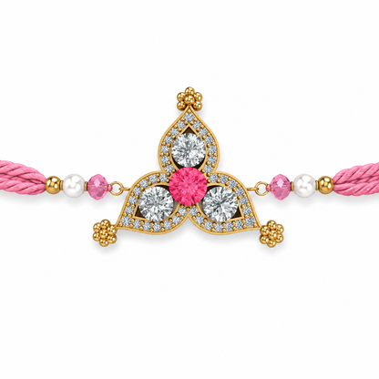 Hot Pink Teardrop Trio Rakhi