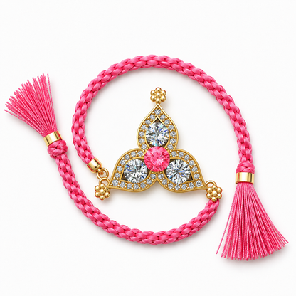 Hot Pink Teardrop Trio Rakhi