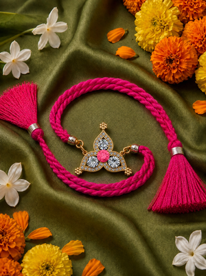 Hot Pink Teardrop Trio Rakhi