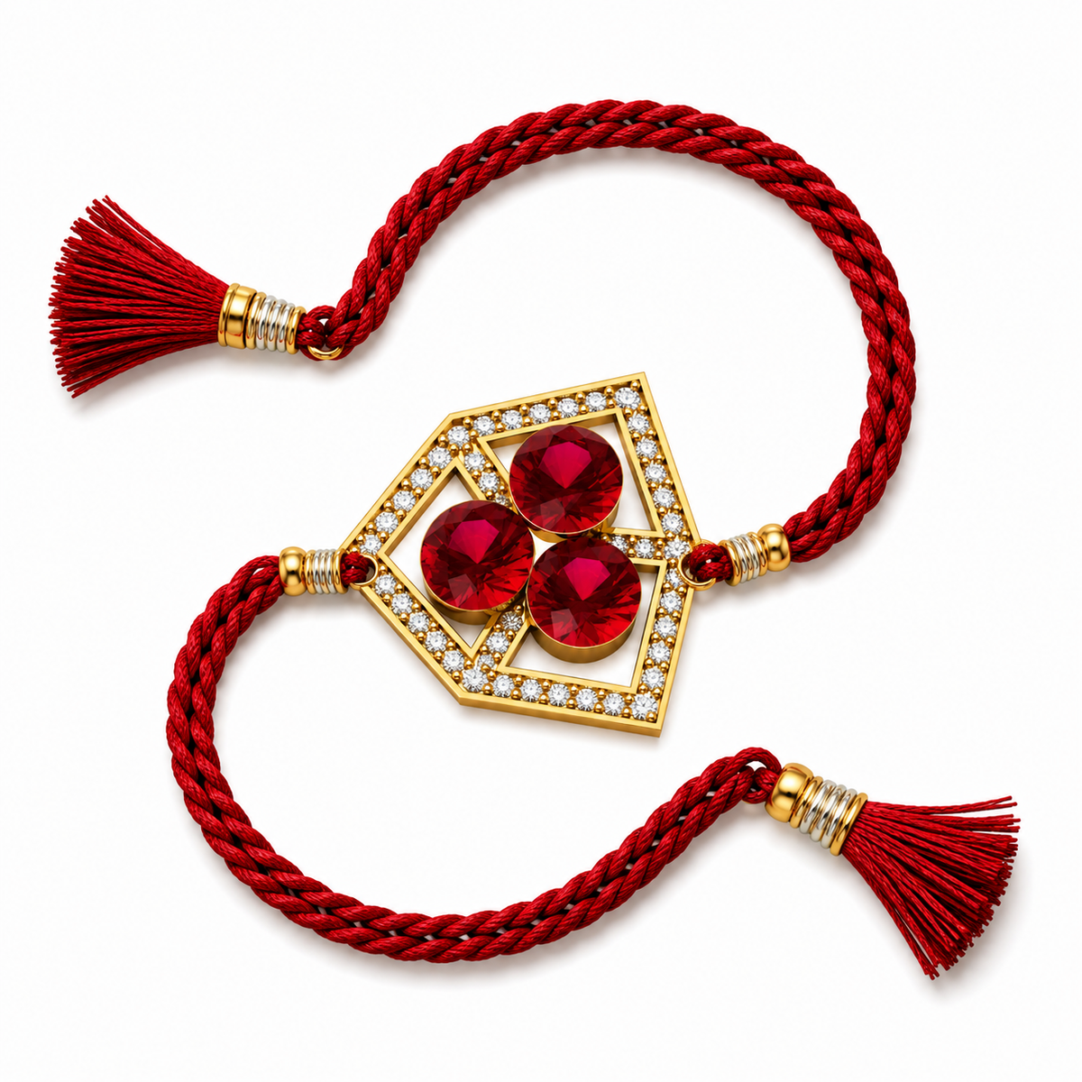 Crimson Ruby Geometric Rakhi