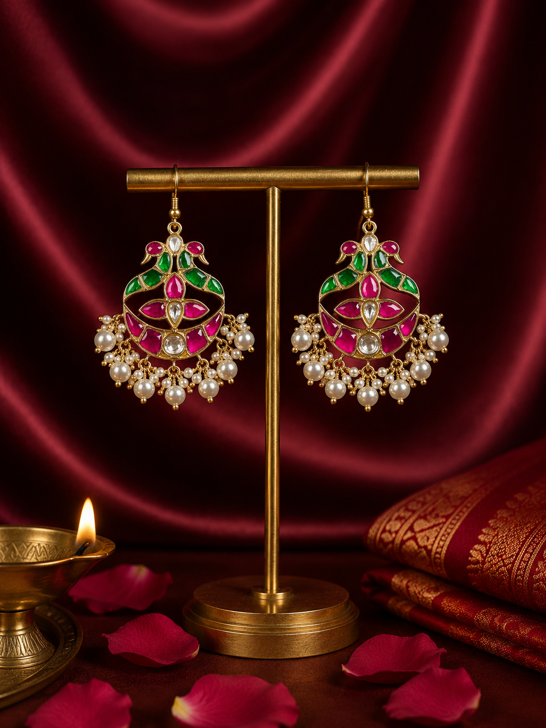 The Heritage Timeless Diamond Floral Kundan Earring