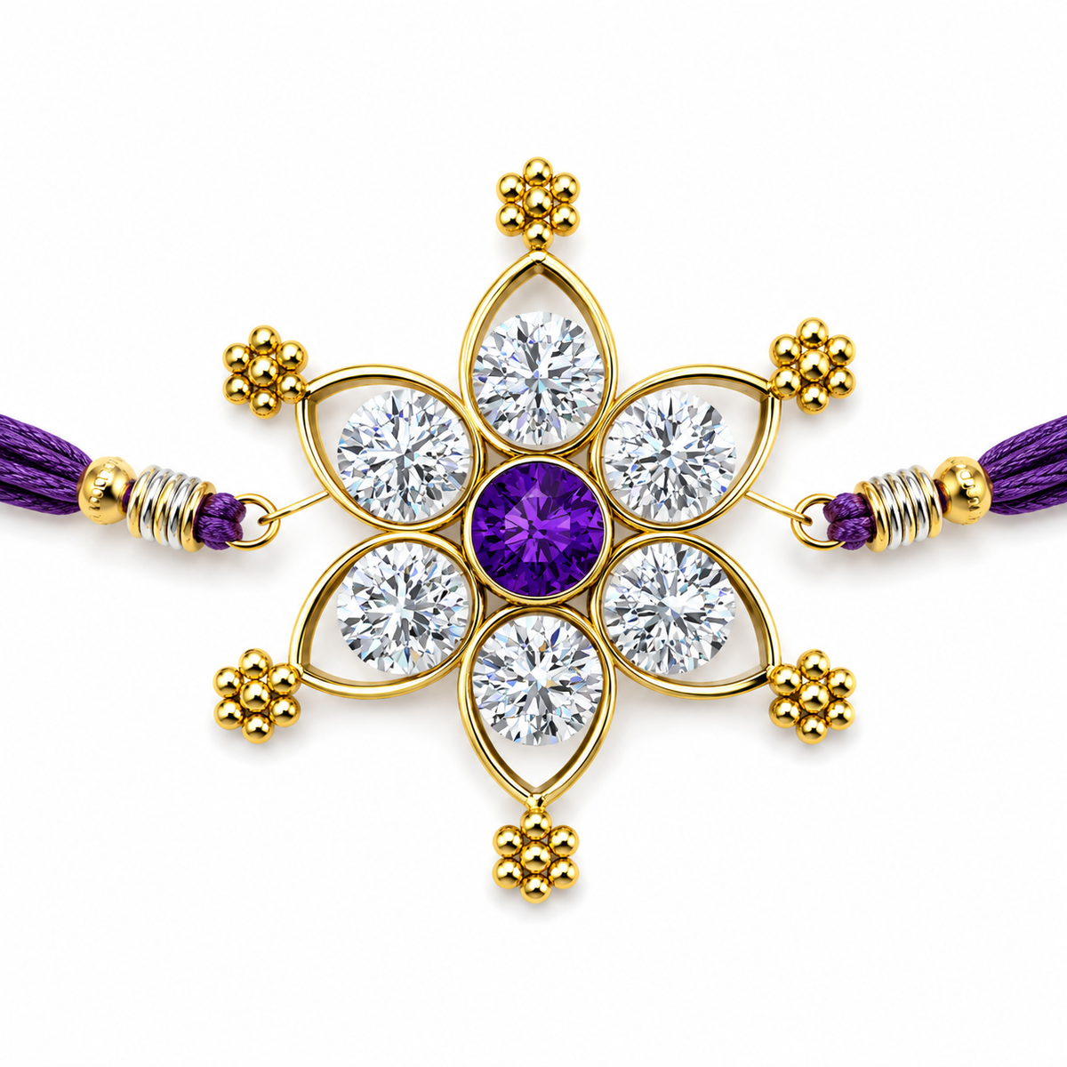 Royal Purple Star Flower Rakhi