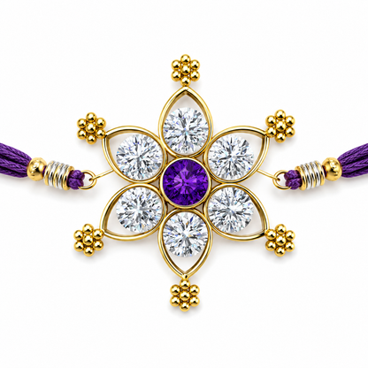 Royal Purple Star Flower Rakhi