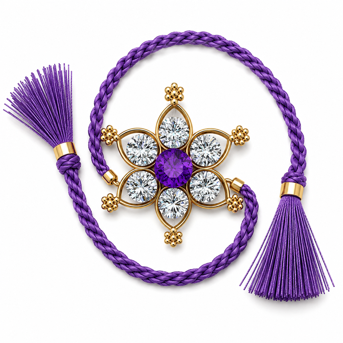 Royal Purple Star Flower Rakhi