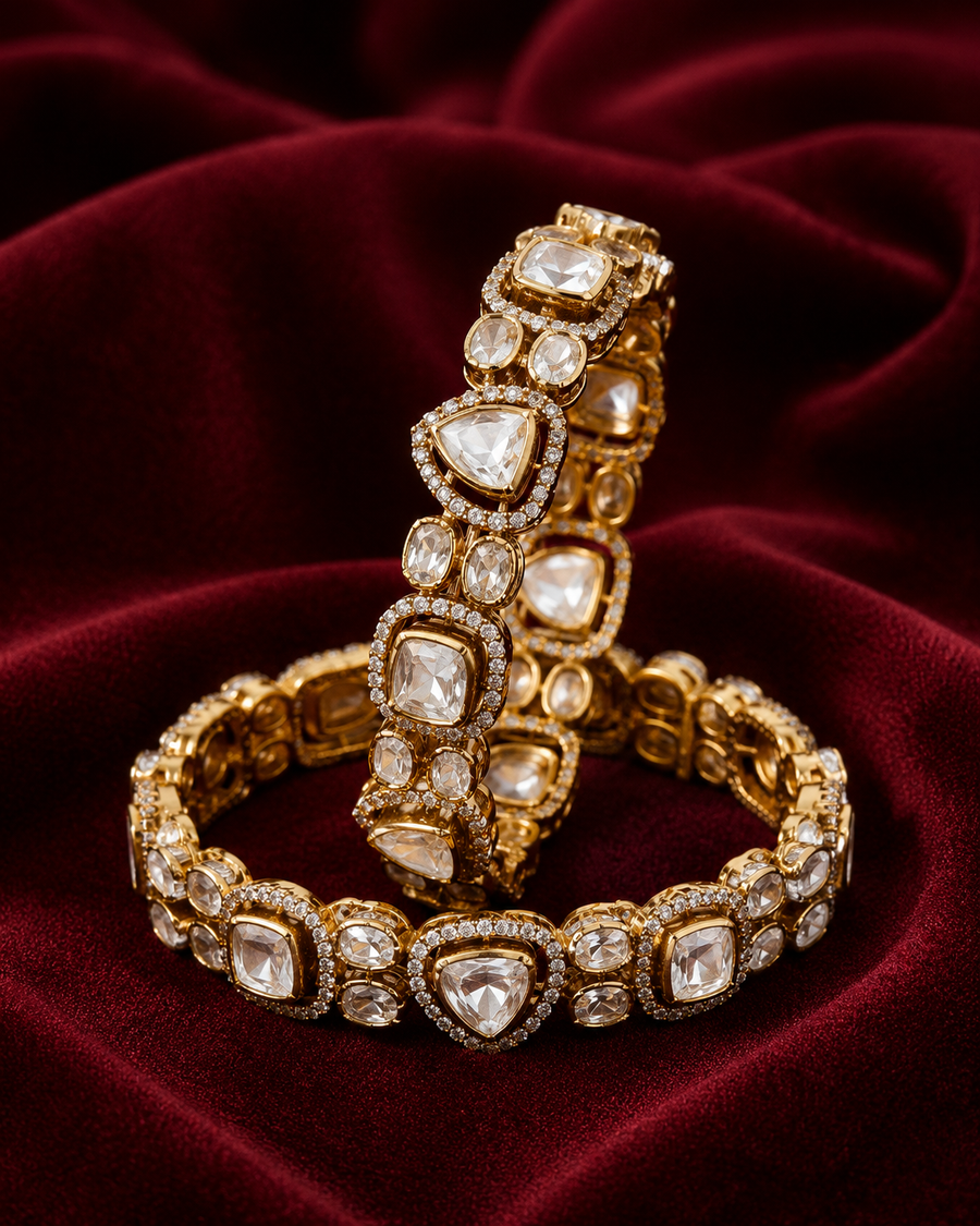 The Heritage Timeless Diamond Floral Polki Bangle