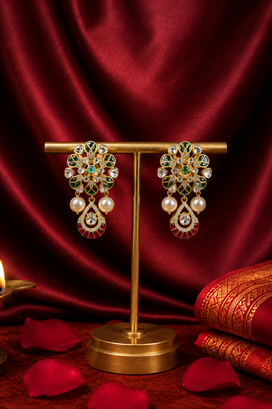 Royal Kundan Floral Earrings