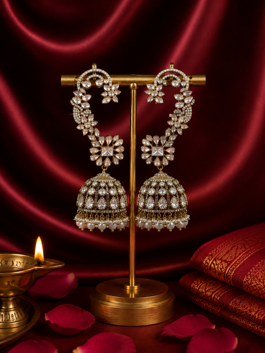 The Royal Bridal Pearl Drop Kundan Earring