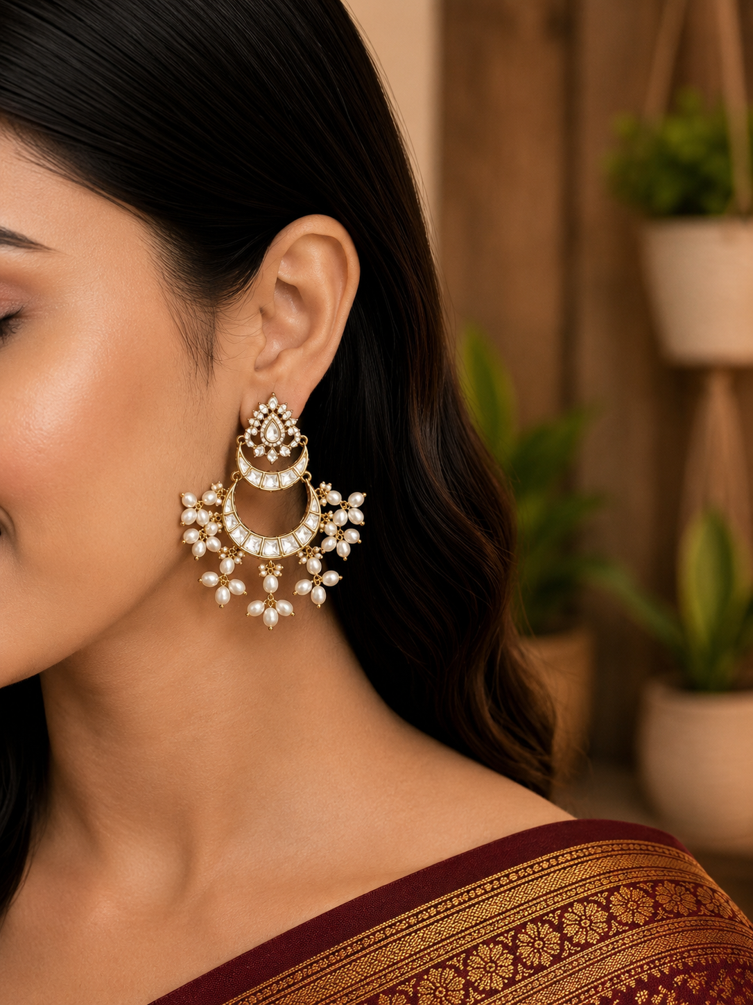 Maharani Kundan Pearl Earrings