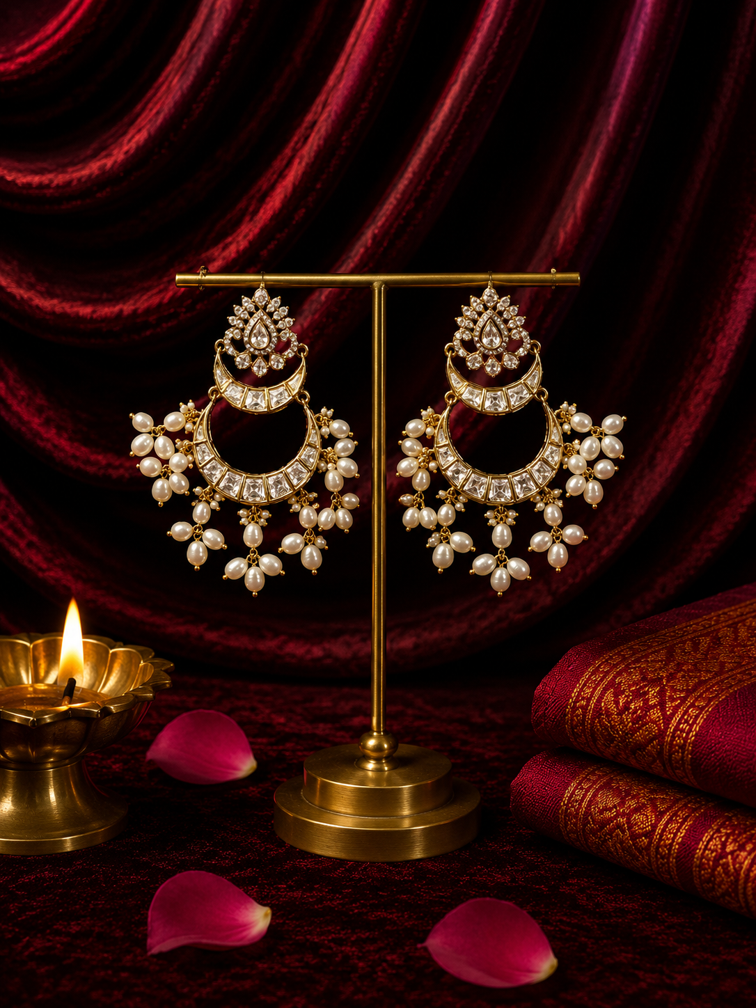 Maharani Kundan Pearl Earrings