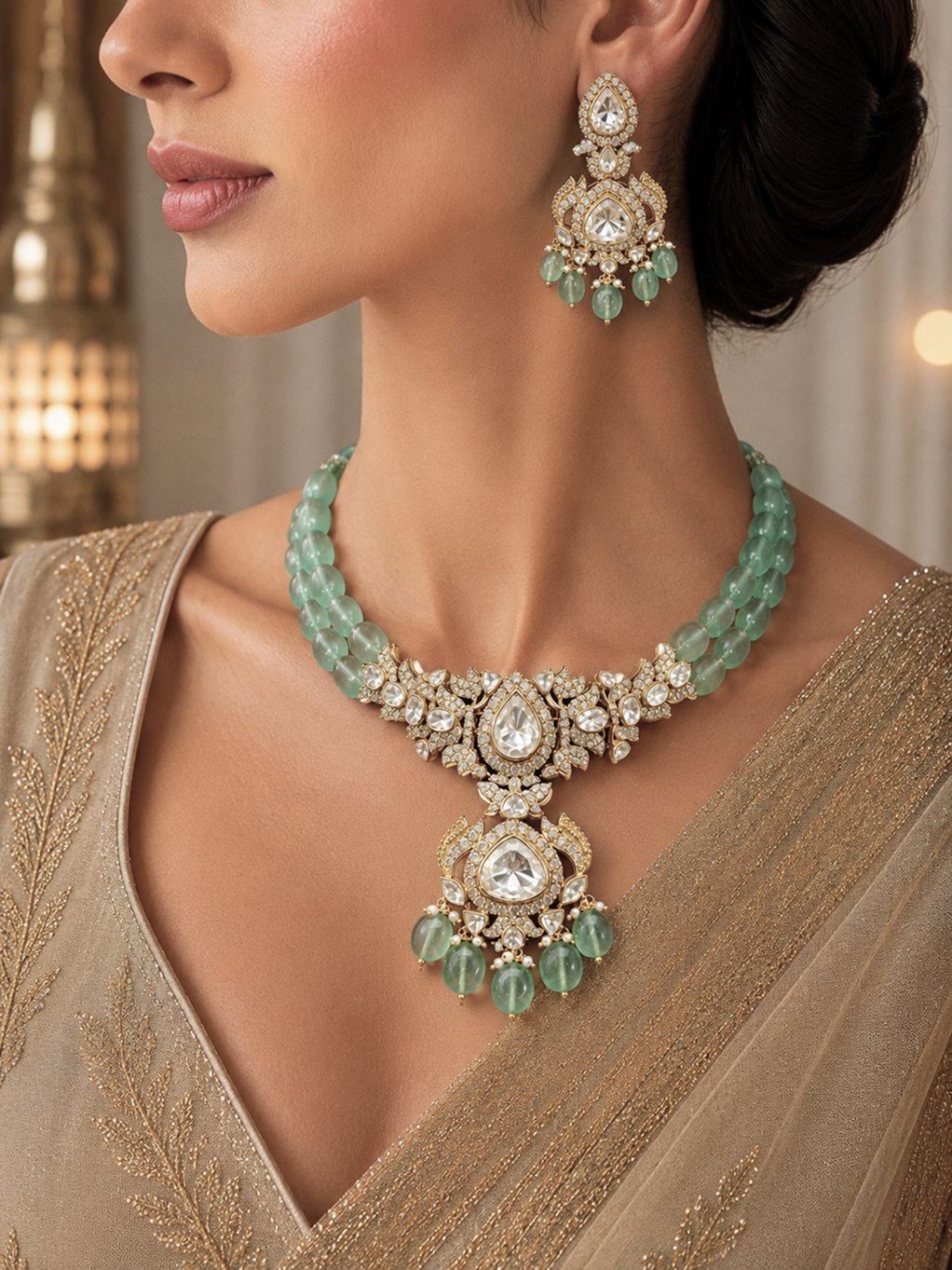 The Heritage Timeless Gold Floral Jewelry Set