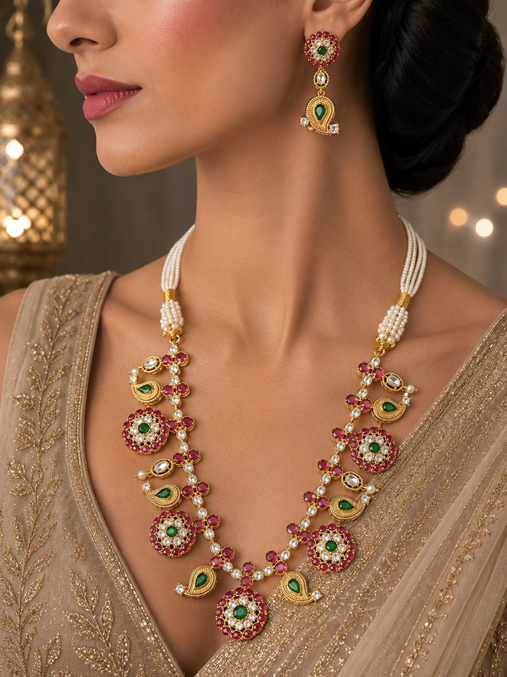The Vintage Elegant Kundan Radiant Jewelry Set