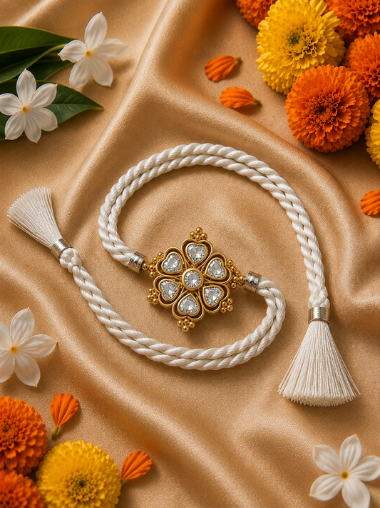 White Heart Clover Rakhi