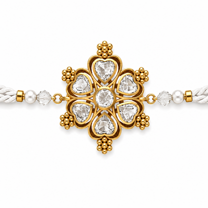 White Heart Clover Rakhi