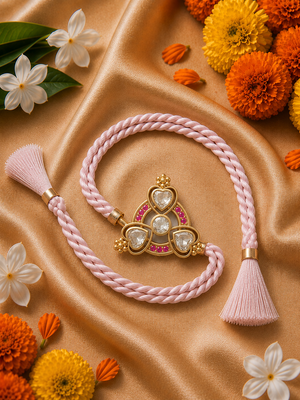 Blush Pink Heart Trio Rakhi