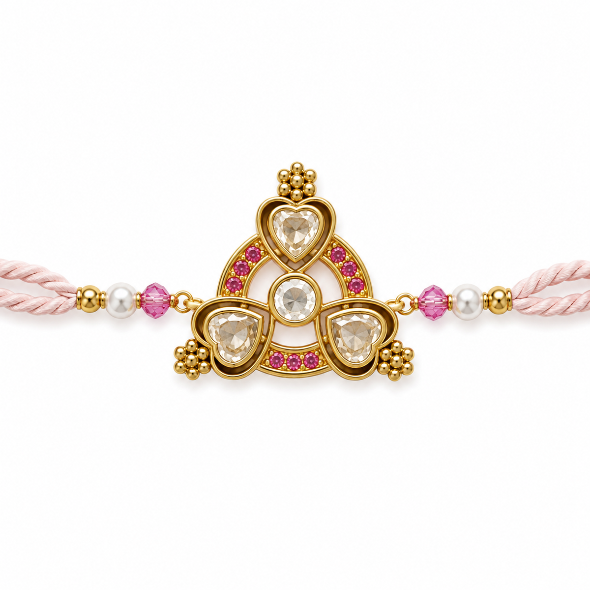 Blush Pink Heart Trio Rakhi