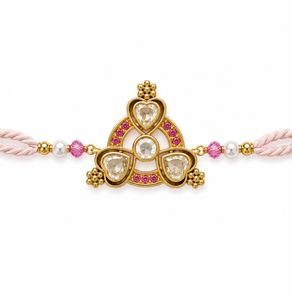 Blush Pink Heart Trio Rakhi