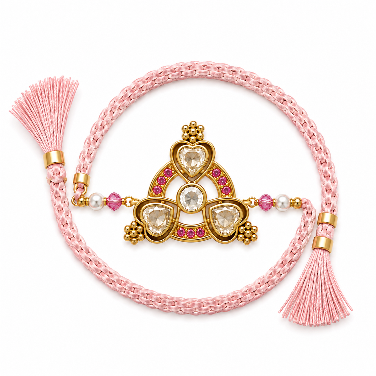 Blush Pink Heart Trio Rakhi