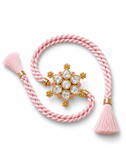 Blush Pink Crystal Flower Rakhi