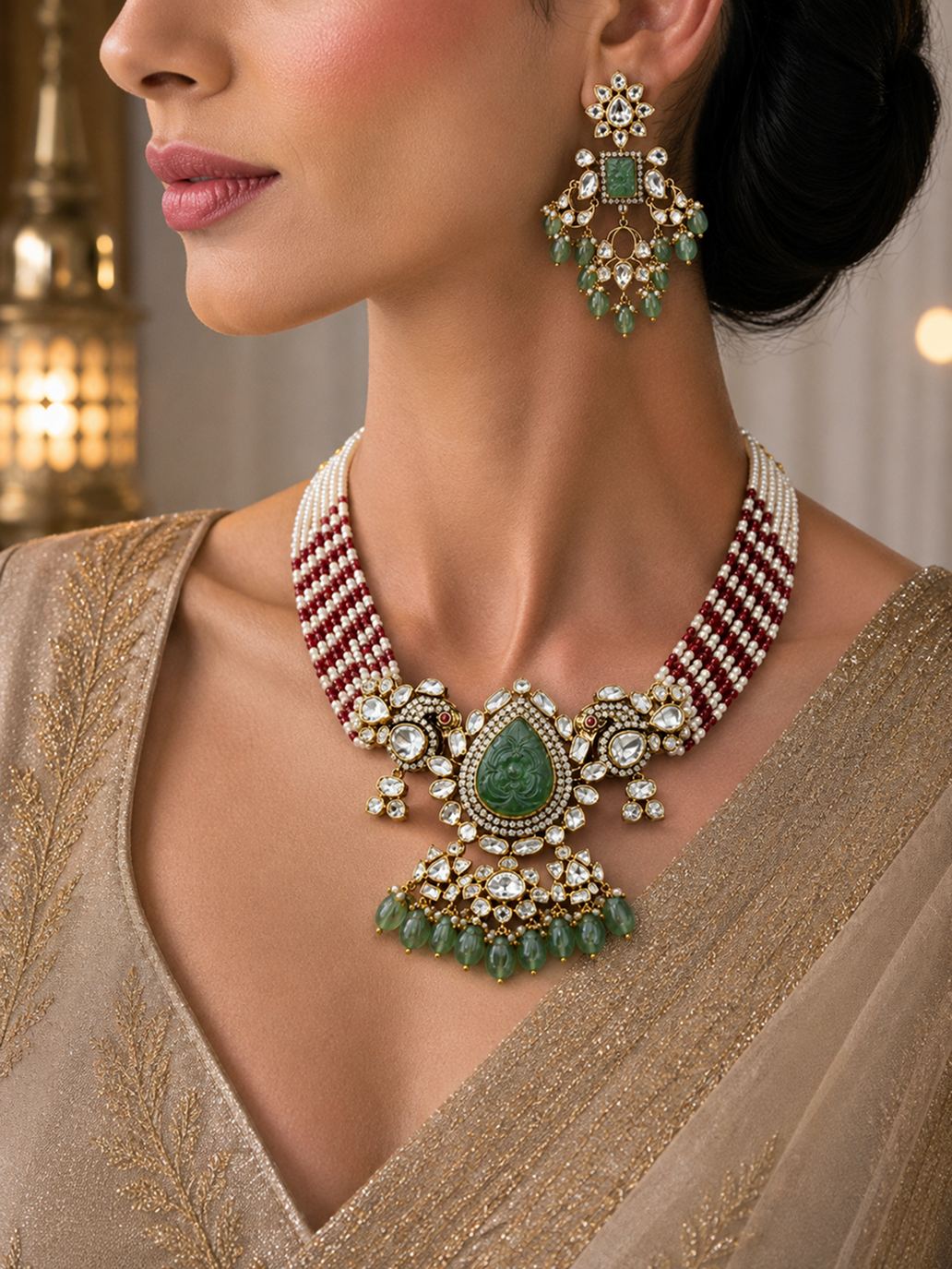 The Royal Elegant Kundan Classic Jewelry Set