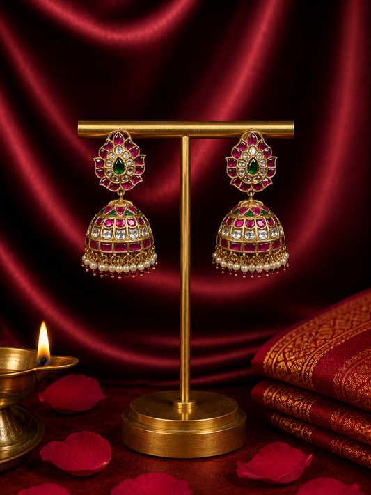 The Vintage Bridal Polki Teardrop Kundan Earring
