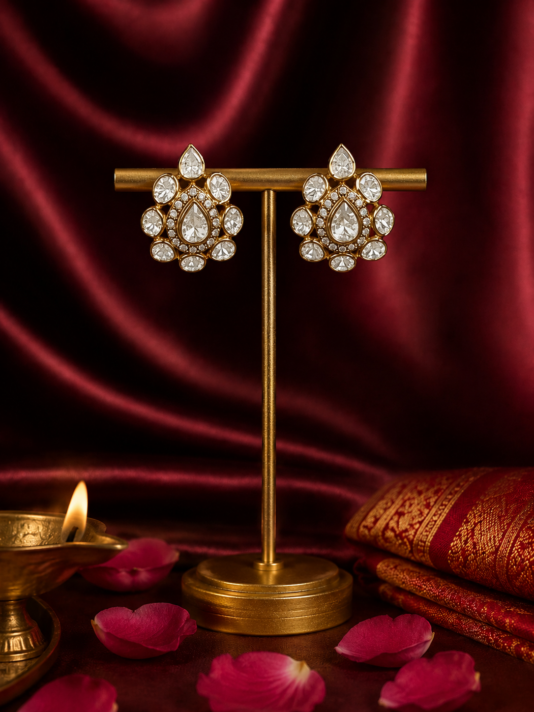 The Classic Timeless Polki Halo Kundan Earring