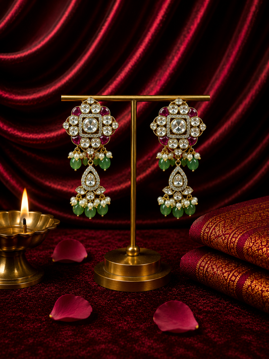 Heritage Kundan Ruby Earrings
