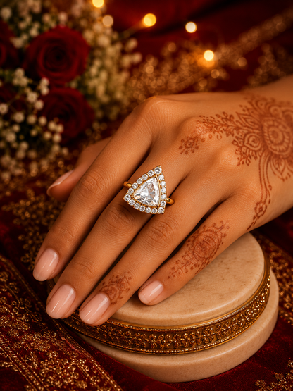 The Heritage Timeless Kundan Triangle Ring