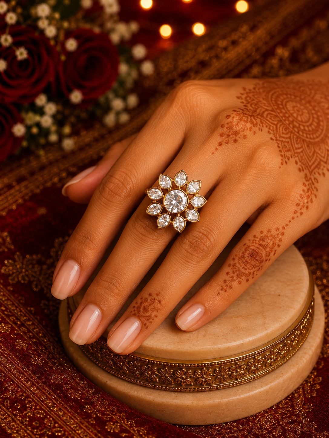 The Heritage Elegant Polki Radiant Ring