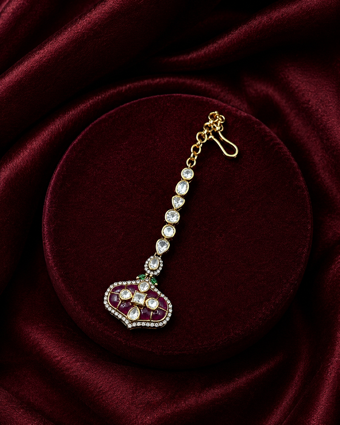 Heritage Kundan Ruby Tikka