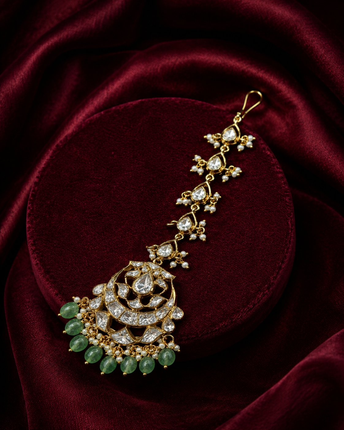 Royal Polki Emerald Drop Tikka