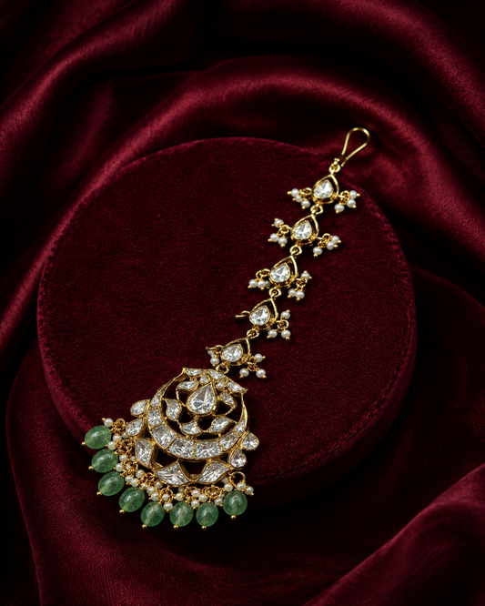 Royal Polki Emerald Drop Tikka