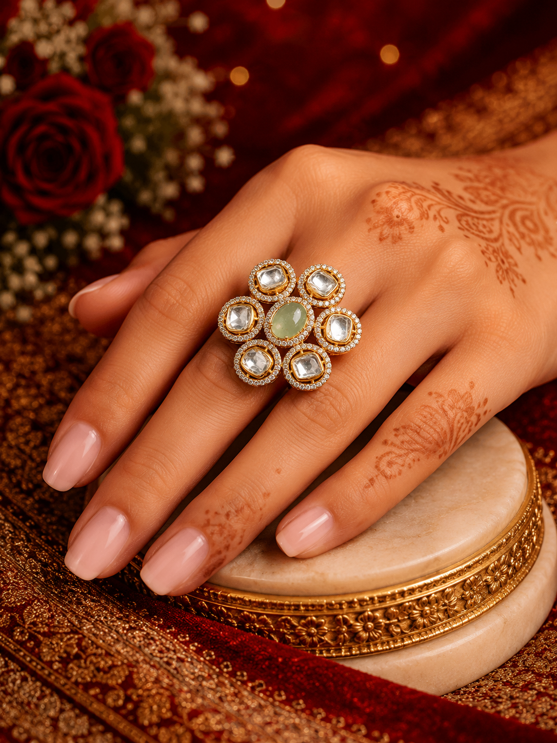 The Heritage Elegant Pearl Radiant Ring
