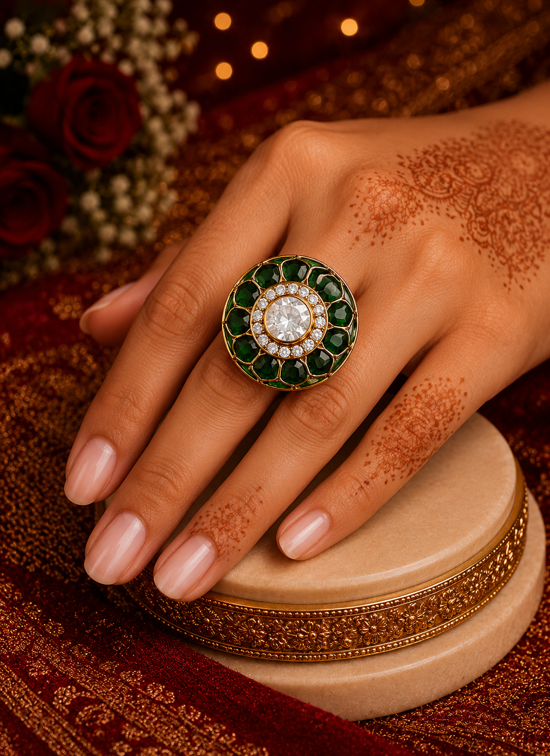 The Royal Timeless Kundan Halo Ring
