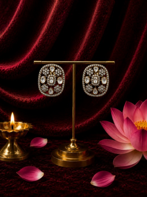 Royal Polki Square Studs
