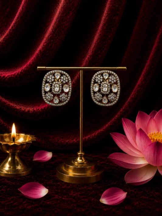 Royal Polki Square Studs