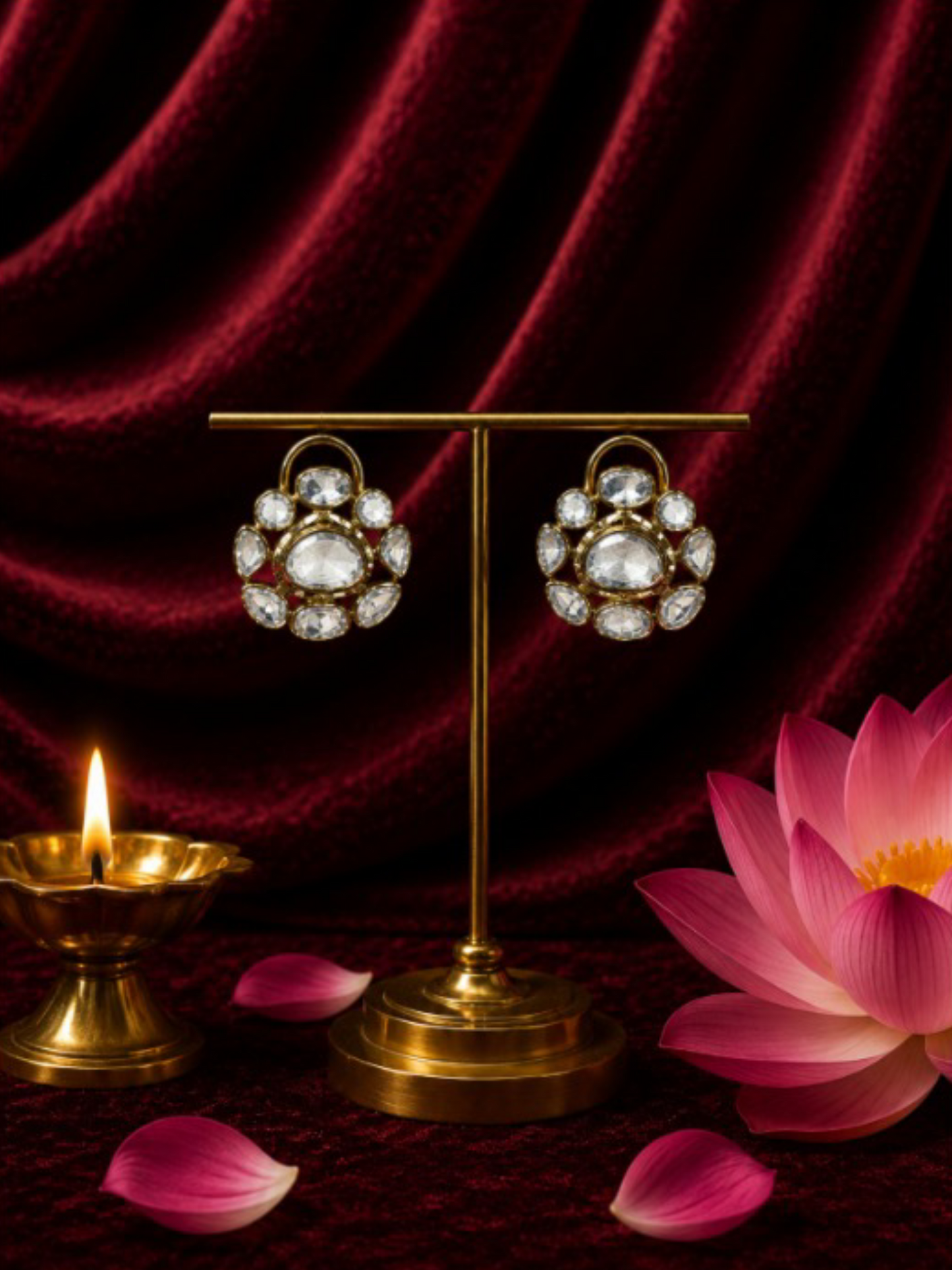 Royal Kundan Cluster Studs