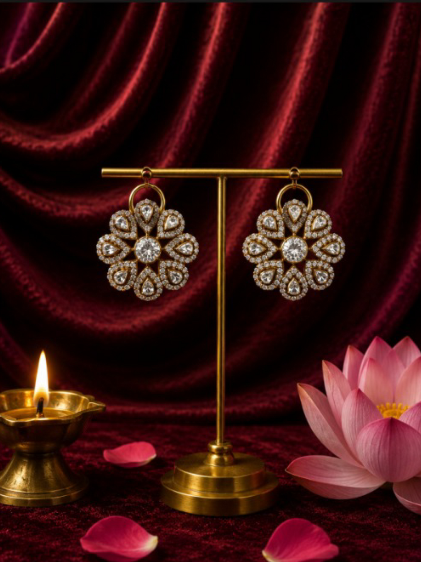 Maharani Polki Flower Studs