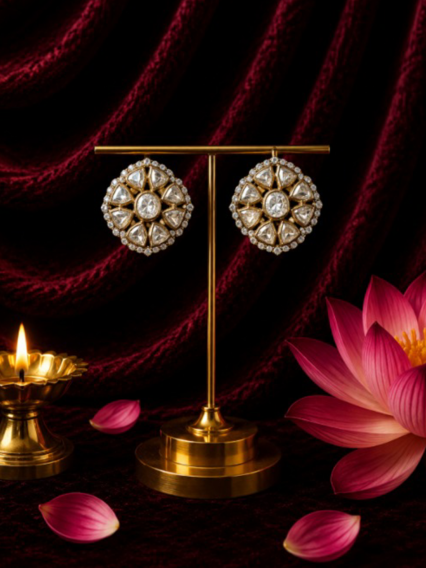 Maharani Polki Round Studs