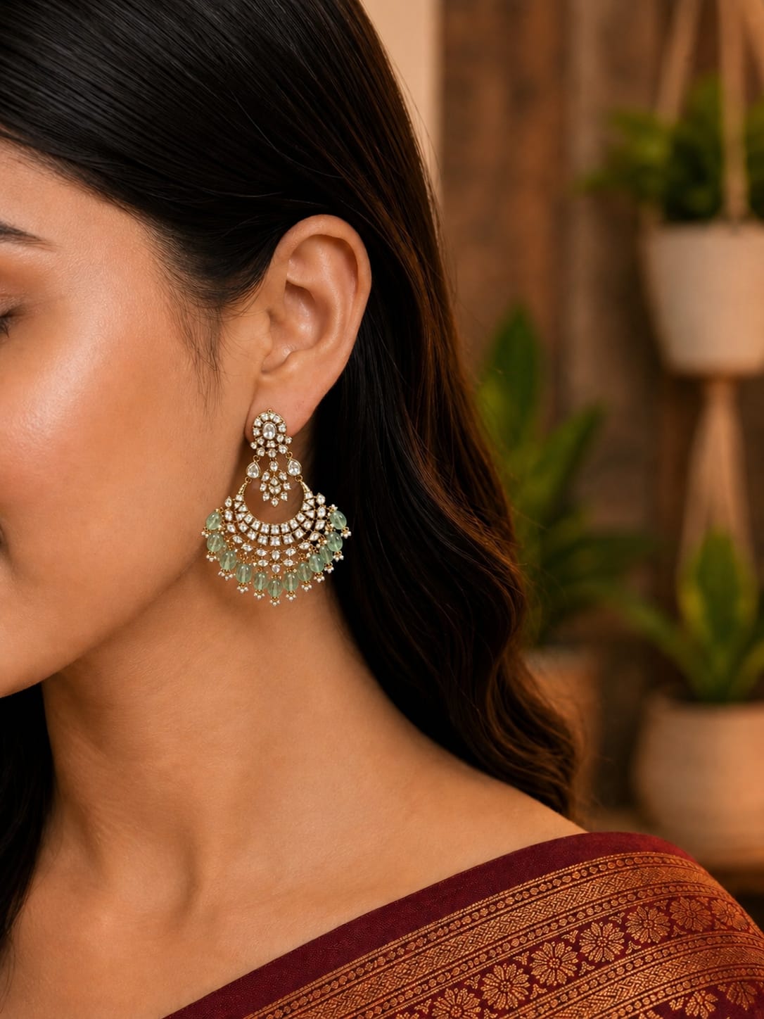Royal Kundan Chandbali Drops