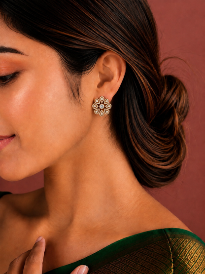Maharani Polki Flower Studs