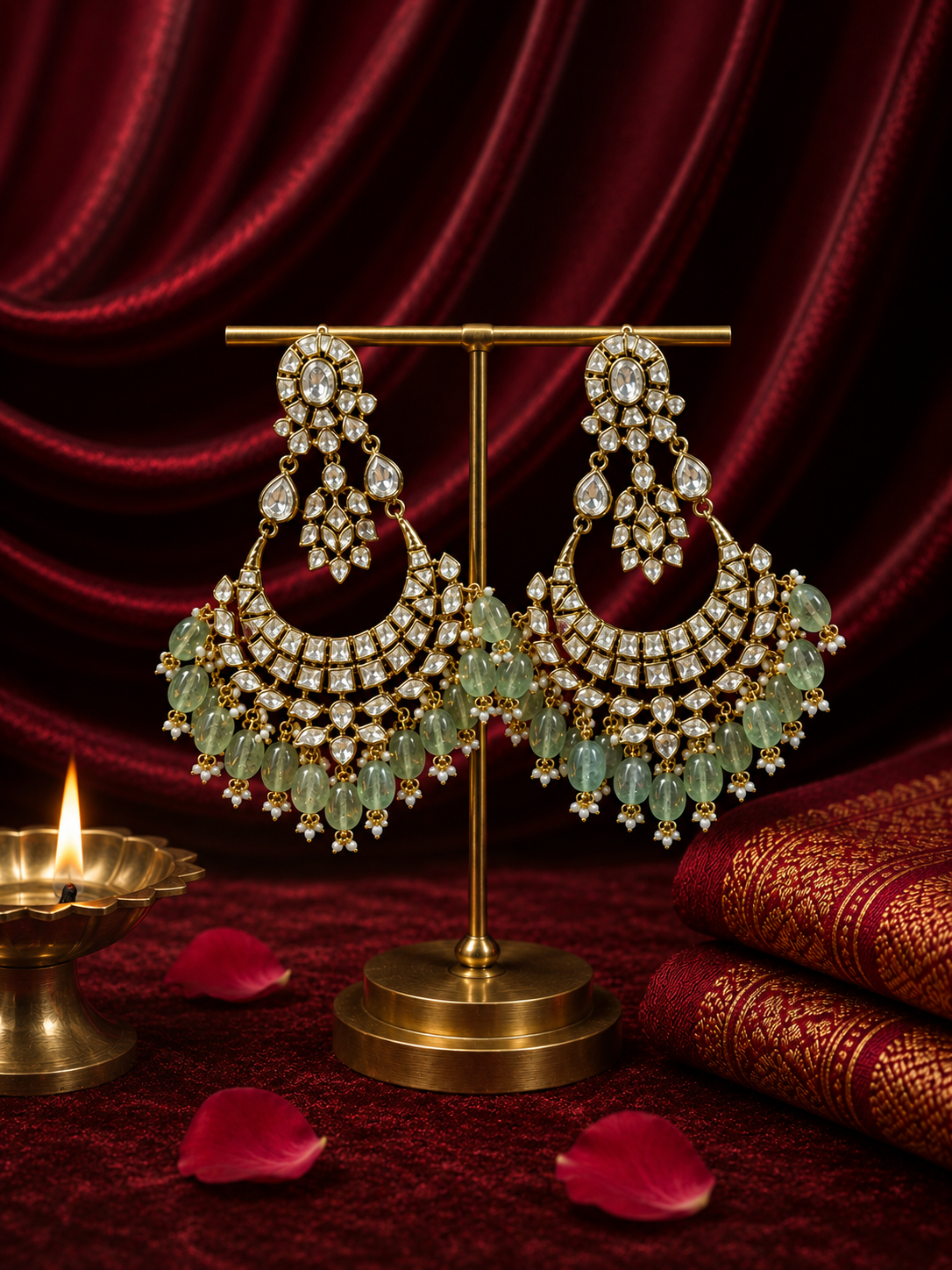 Royal Kundan Chandbali Drops
