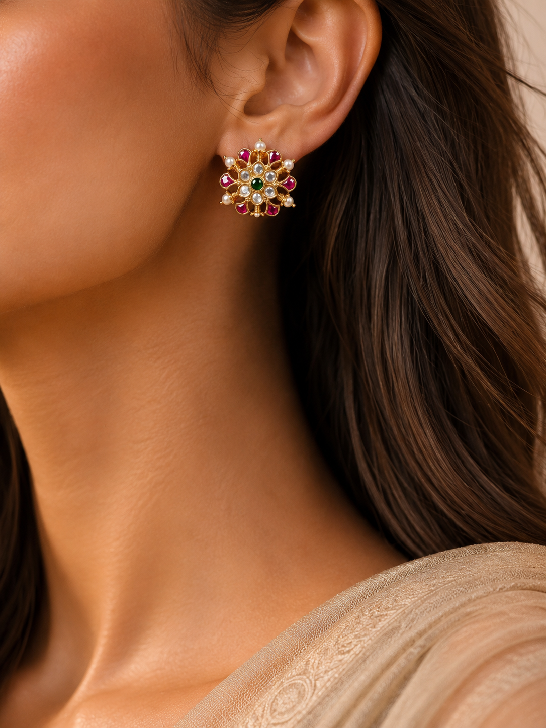 The Royal Timeless Kundan Halo Kundan Earring