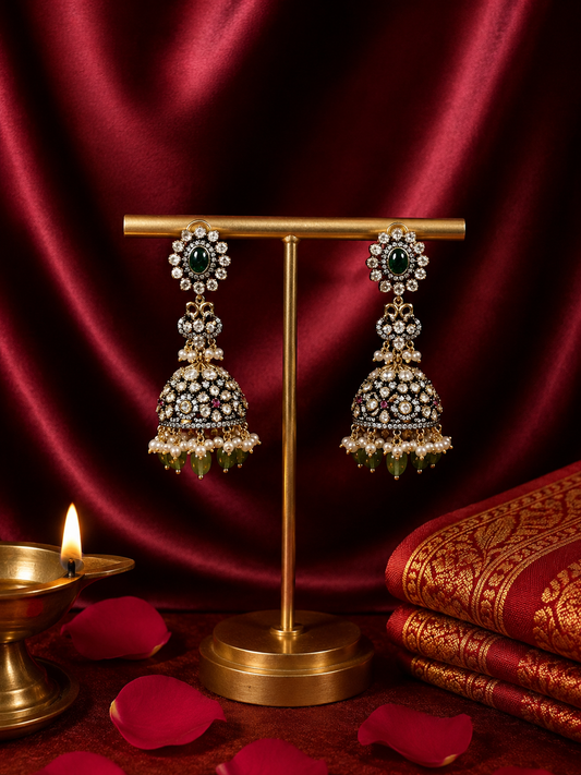 Victorian Kundan Jhumka Earrings