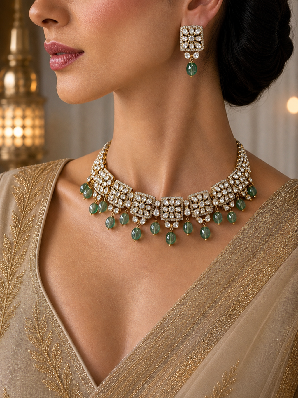 The Royal Timeless Pearl Halo Jewelry Set