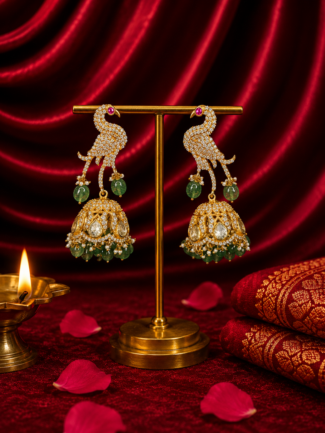 Royal Peacock Jhumka Earrings