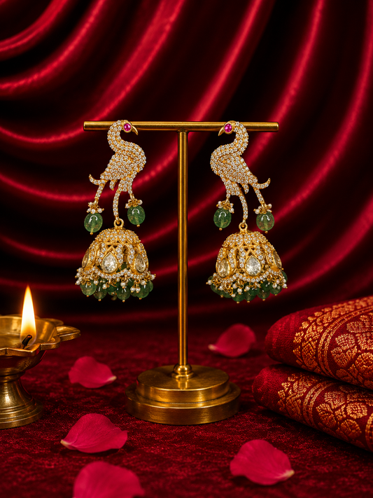 Royal Peacock Jhumka Earrings