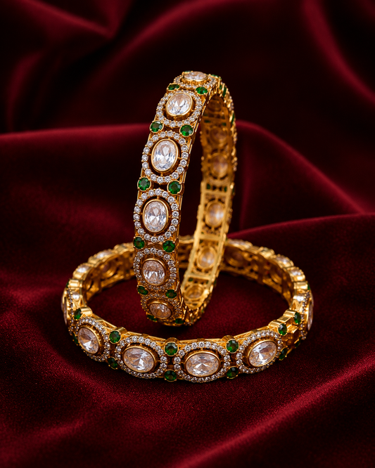 The Royal Bridal Pearl Bold Polki Bangle